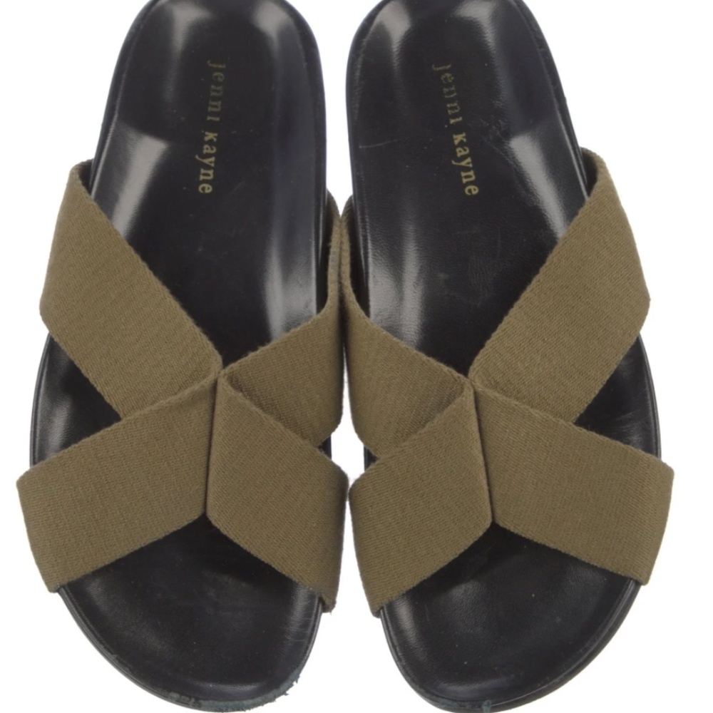 JENNI KAYNE  Cotton Crossover Sandal in Military Green